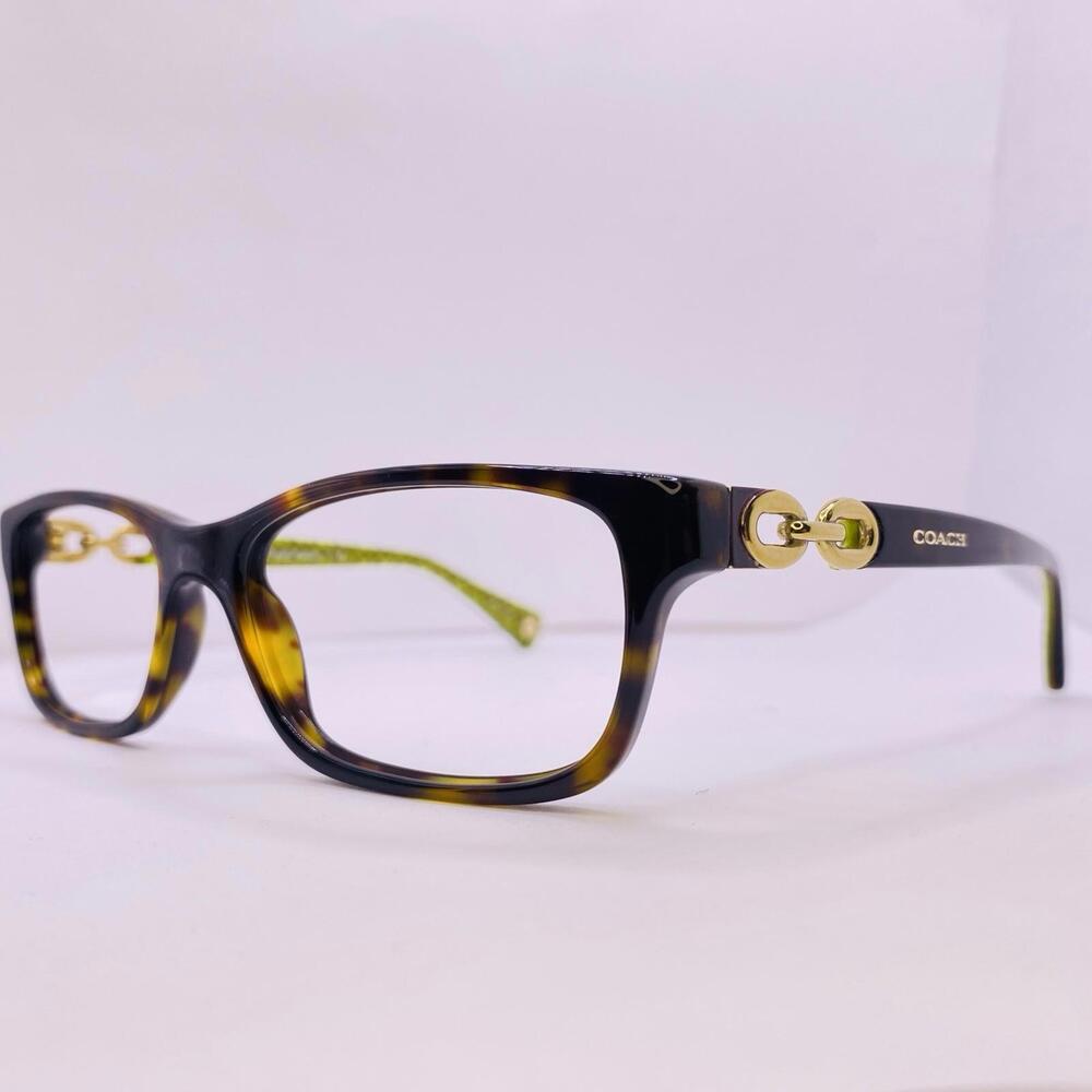 Coach Eyeglasses HC 6052 Fannie 5232 Dark Tortoise Green 52 [] 16 135 MM Gold